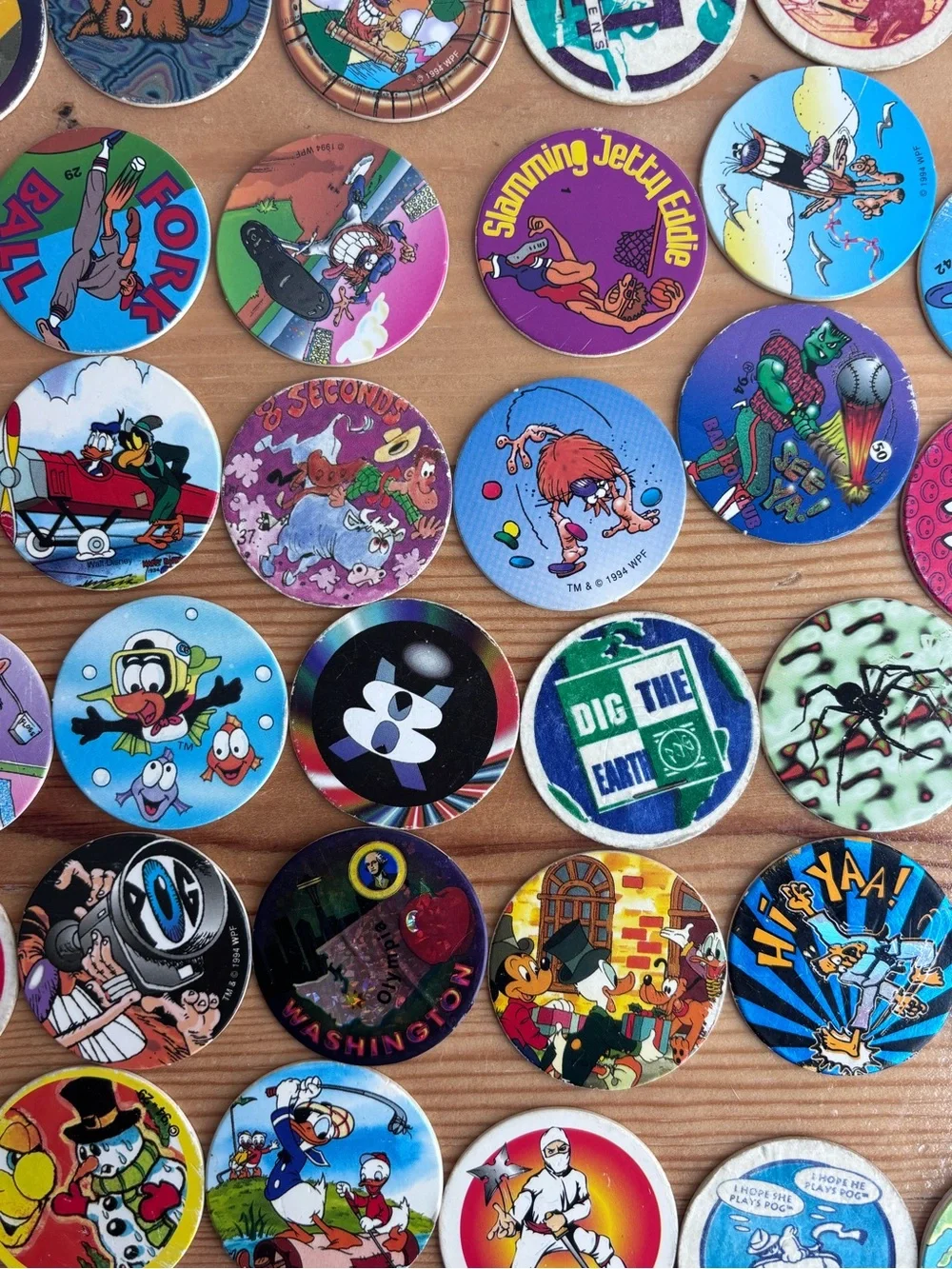 Vintage 90s Collectible Lot 50+ POGs & 3 Slammers - Micro Tournament Game Pack